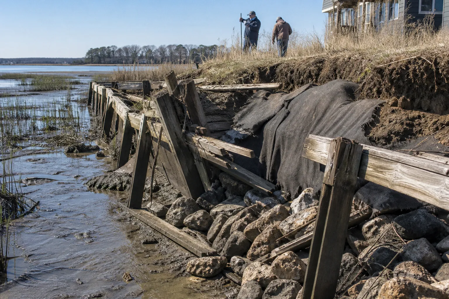 Living shoreline failures: correcting design errors